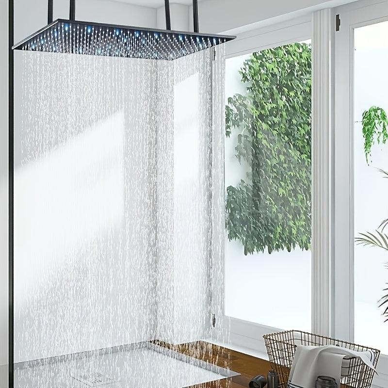 Regendouchekop – Regendouche – Douchekop – Hoofddouche – Plafonddouche – Mat Zwart – Groot Formaat 40,64x81,28 cm – Hoogwaardige Waterverdeling