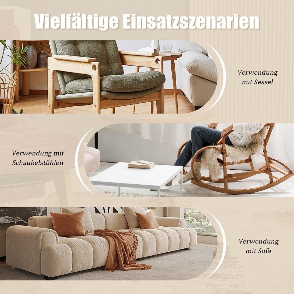 Bijzettafel – Tafeltje – Nachtkastje – Sidetable – Banktafel – Rond – Houtlook – Ruimtebesparend Design – Z-vormige Voet Stabiel