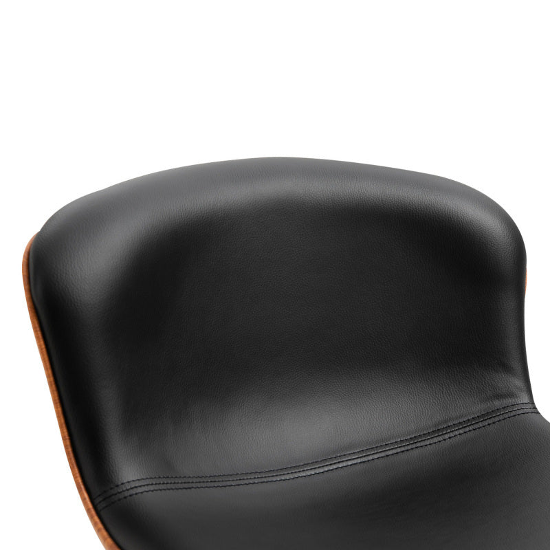 Barstoel – Barkruk – Barstoel Kruk – Keukenstoel – Barkrukken Set – Verstelbaar In Hoogte – 360° Draaibaar – Zwart Kunstleer – Met Rugleuning En Voetsteun – Max 120 kg – 46x53,5x85-106 cm