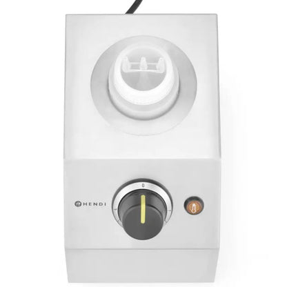 Chocoladesausverwarmer – Sausverwarmer – Chocoladefondue apparaat – Fonduepan – Warmer – RVS behuizing – 650 ml fles – 200 Watt – Temperatuurregelaar 6 standen