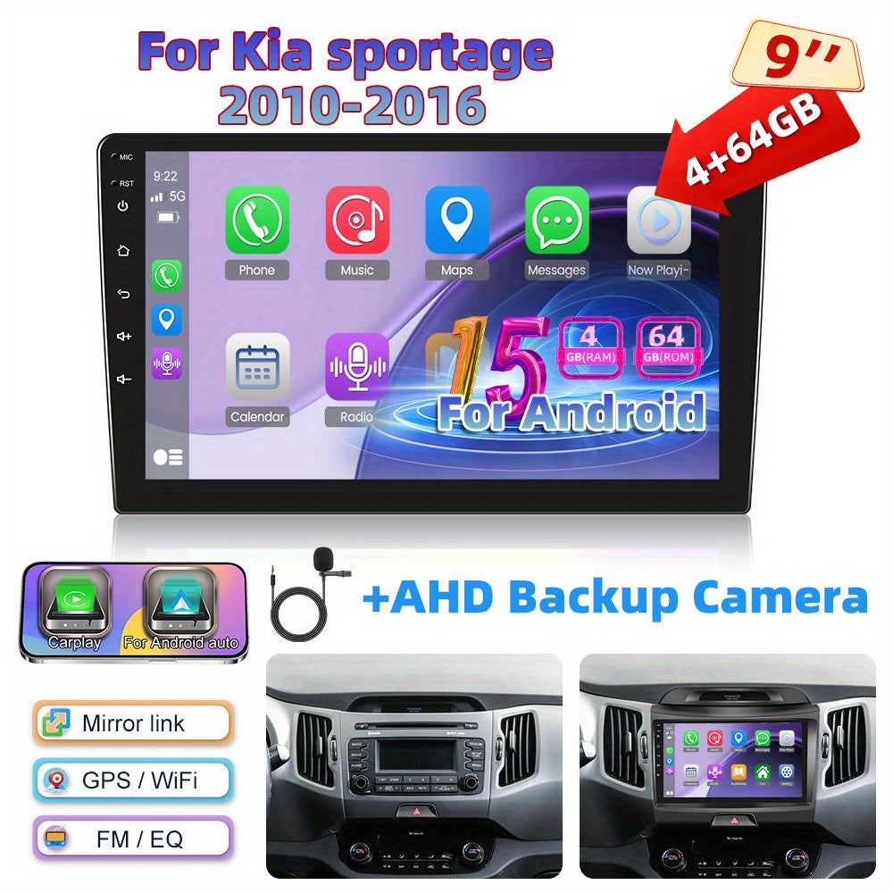 Android 15 Car Stereo – Autoradio – Multimedia Systeem – Double Din Navigatie – Touchscreen – 9 Inch Scherm – Draadloze CarPlay & Android Auto – Met Camera & Stuurbediening