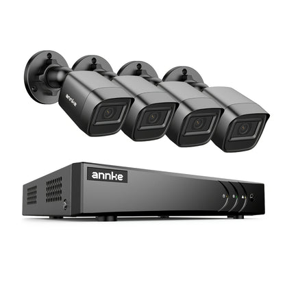 CCTV Beveiligingsset – Bewakingscamera – Veiligheidssysteem – Analoge Cameraset – Camerabewaking – 4x 1080P Camera’s – Mensen- en Voertuigdetectie – Realtime E-mail Alerts – 5-in-1 DVR Zonder HDD