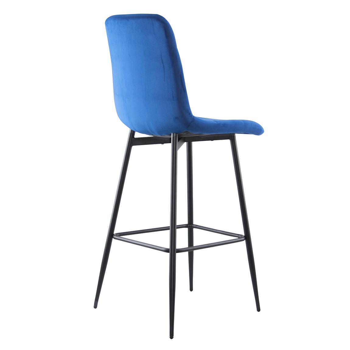 Velvet Fauteuils – Lounge Stoelen – Relaxstoelen – Zetel – Set Van 2 – Blauw Fluweel – Zwart Frame – Zachte Rugleuning – Voetensteun