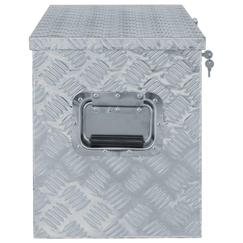 Aluminium Gereedschapskist – Gereedschapskoffer – Opbergkist – Werkplaatskist – Toolbox – Industrieel – Roestvrij – 90,5x35x40 cm – Duurzaam & Veilig Sluitsysteem
