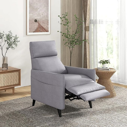 Fauteuil – Armstoel – Relaxstoel – Zitstoel – Loungestoel – Verstelbare Rugleuning – Linnen Bekleding