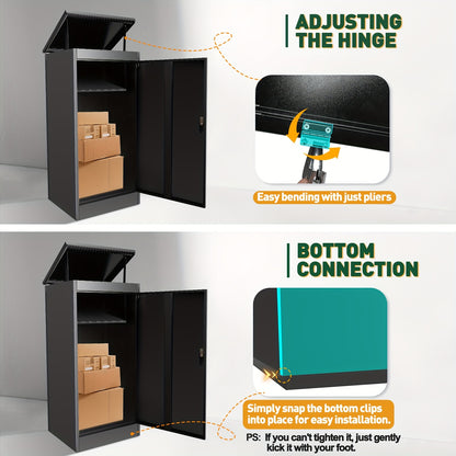 Brievenbus – Pakketbrievenbus – Pakketbox – Buitenbrievenbus – Postbus – Zwaar Metalen Behuizing – Groot Formaat 53x42x105 cm – Inclusief Veiligheidsslot