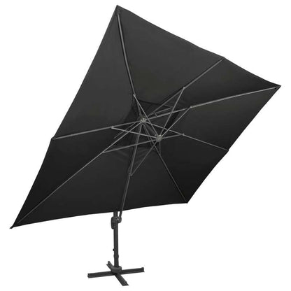 Dubbele Dak Parasol – Grote Parasol – Tuinparasol – Draaibare Parasol – Kantelbare Parasol – Aluminium Frame – 400x300 cm
