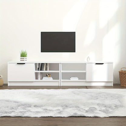 TV furniture 2pcs 80x35x36.5cm processed wood white
