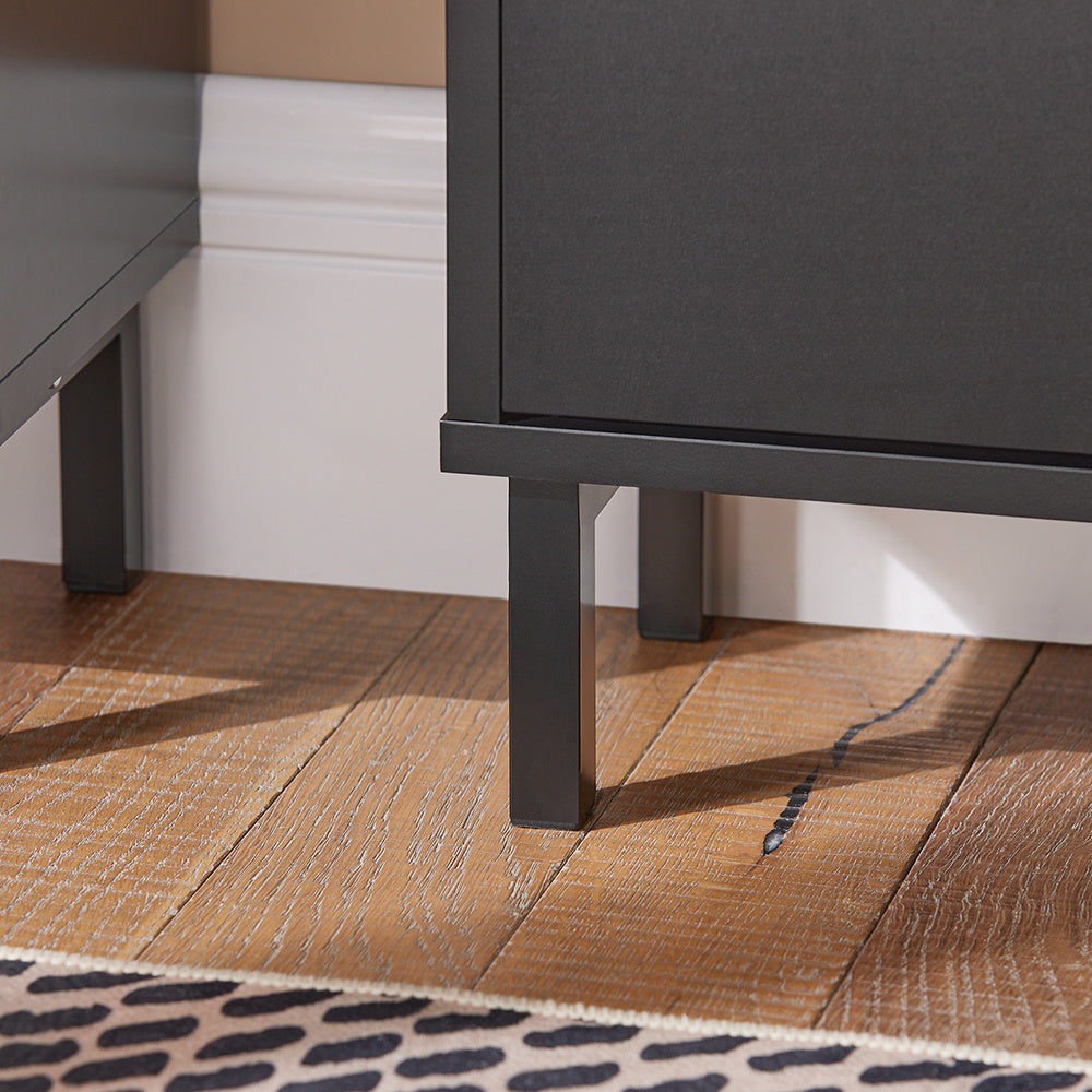 Schoenenkast – Schoenenrek – Schoenenopberger – Opbergkast – Smalle Halmeubel – Compact 50x19x129 cm – MDF Zwart Gelakt