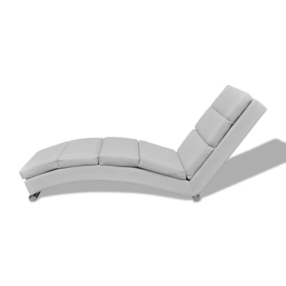 Chaise Longue – Ligbed – Ligstoel – Loungebank – Recamiere – Kunstleer Wit – Massief Stalen Frame – Ergonomisch Comfort
