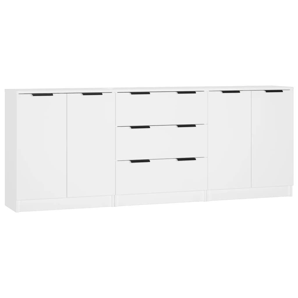 Houten Kast – Opbergkast – Dressoir – Wandkast – Plankenkast – Wit – 3 Ruime Planken – Minimalistisch Design