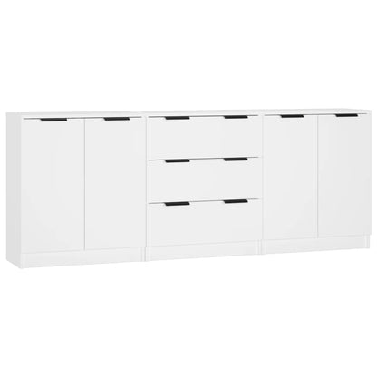 Houten Kast – Opbergkast – Dressoir – Wandkast – Plankenkast – Wit – 3 Ruime Planken – Minimalistisch Design