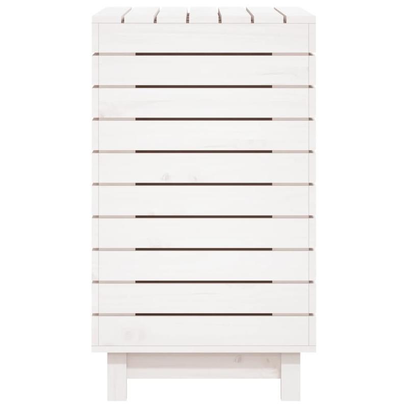 Wasmand – Wasbox – Wassorteerder – Waszak – Opbergmand – Massief Grenenhout – Groot Formaat 88,5x44x76 cm – Witte Afwerking
