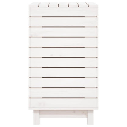 Wasmand – Wasbox – Wassorteerder – Waszak – Opbergmand – Massief Grenenhout – Groot Formaat 88,5x44x76 cm – Witte Afwerking