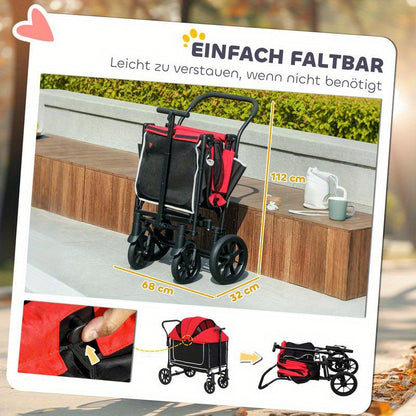 Hondenbuggy – Huisdierenwagen – Wandelwagen – Dierenbuggy – Opvouwbare Buggy – Geschikt tot 30 kg – Lichtgewicht Ademend Mesh