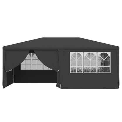 Partytent – Feesttent – Tuintent – Paviljoen – Opvouwbare Tent – Waterdicht – 4x6 Meter – 90 g/m² PE – Antraciet
