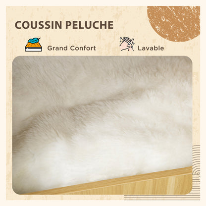 Kattenbakmeubel – Kattenhuisje – Kattenverblijf – Kattenmeubel – Kattenkast – 3 Niveaus Met Deur – Inclusief Zachte Kussen – Afm. 60x45x103 cm – Eiken Look