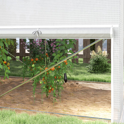 Polytunnel Kas – Tuinkas – Glazen Kas – Serre – Groentekas – UV-Bestendige PE Hoes – Verstevigd Stalen Frame – Roll-Up Zijwanden – 3 x 2 x 2 Meter – Wit