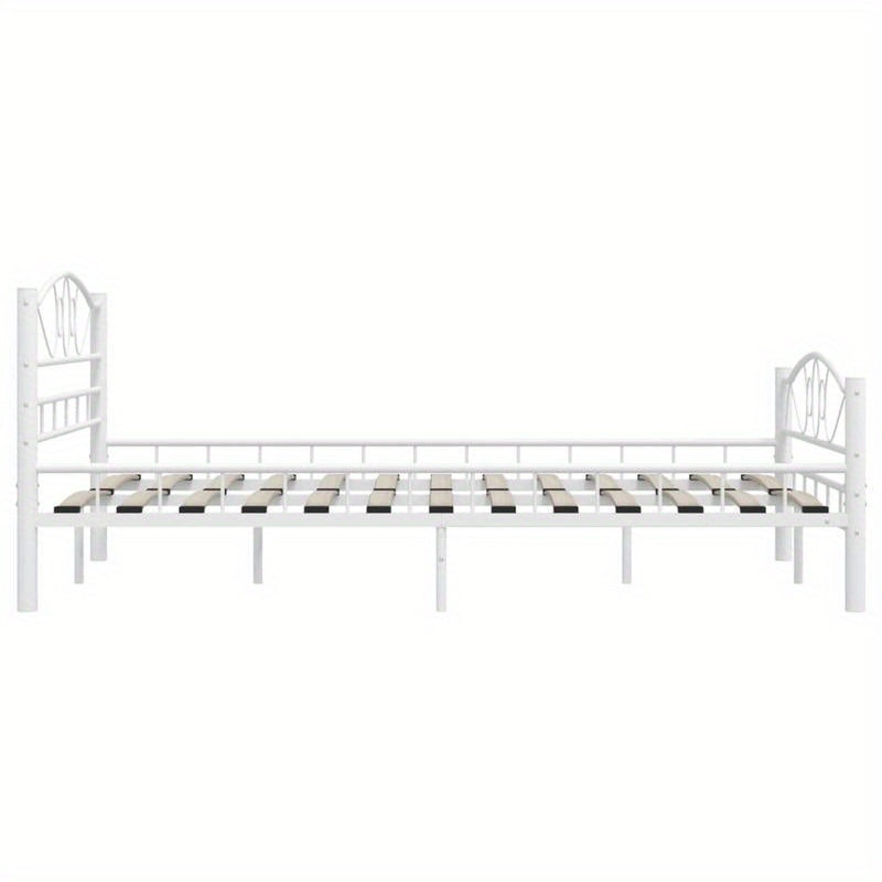 Giroletto Bianco in Metallo 140x200cm - Contemporary White Metal Bed Frame with Elegant Curved Design, Sturdy Metal Frame & Easy Assembly for Bedroom Furniture, Bed Accessories, Modern Bedroom Decor, Minimalist Bed Design, Sl