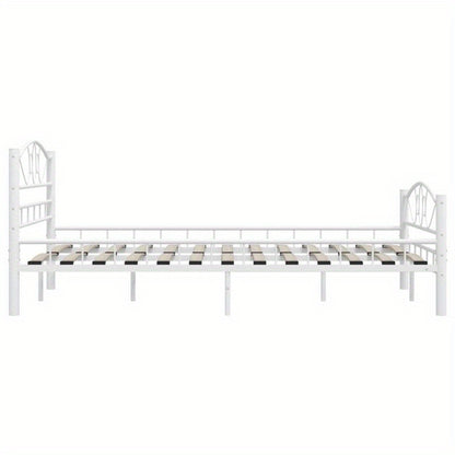 Giroletto Bianco in Metallo 140x200cm - Contemporary White Metal Bed Frame with Elegant Curved Design, Sturdy Metal Frame & Easy Assembly for Bedroom Furniture, Bed Accessories, Modern Bedroom Decor, Minimalist Bed Design, Sl