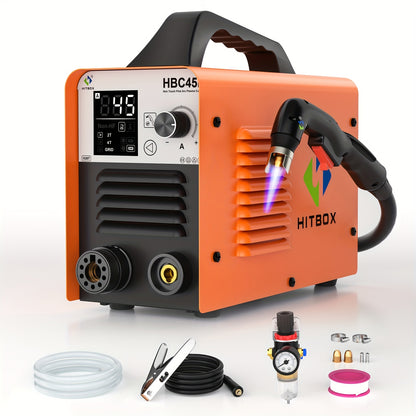 Plasma Snijmachine – Plasma Cutter – Metaalsnijder – Pilot Arc Snijder – 45Amp Snijapparaat Oranje – IGBT Inverter Technologie – Groot Digitaal Display