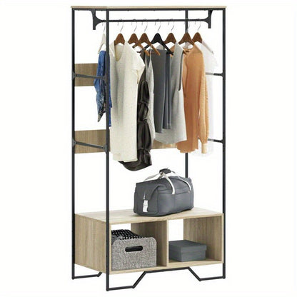 Wardrobe 90X50X180 Cm Made of Treated Wood in Sonoma Oak Color
