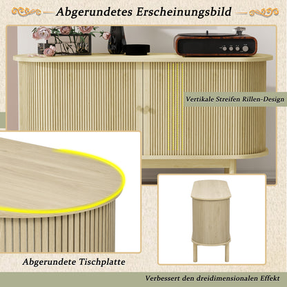 Dressoir – Sideboard – Opbergkast – Ladekast – Kast – Natuurlijk Hout – Verstelbare Planken – Pinehouten Poten – 138 cm Breed