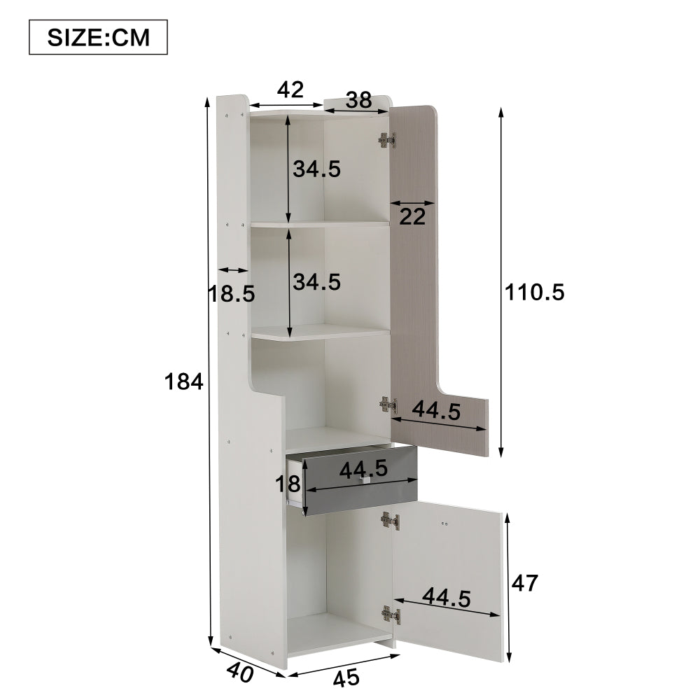 Boekenkast – Opbergkast – Vakkenkast – Kast – Dressoir – Meturen & Lades – Metalen Constructie – Compact Verticaal Design – 68,5 cm Hoog – 45 kg Draagvermogen