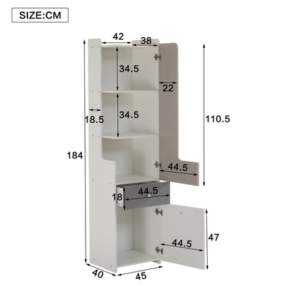Boekenkast – Opbergkast – Vakkenkast – Kast – Dressoir – Meturen & Lades – Metalen Constructie – Compact Verticaal Design – 68,5 cm Hoog – 45 kg Draagvermogen