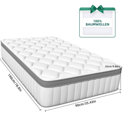Luchtbed – Opblaasmatras – Slaapmatras – Matras – Pocketvering Matras – 7-Zones Pocketvering – Stevig Comfort – 90x190 cm H5