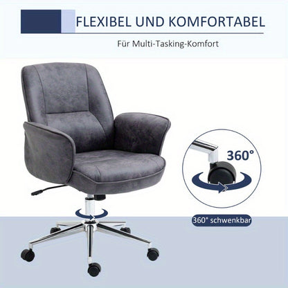 Ergonomische Bureaustoel – Kantoorstoel – Werkstoel – Bureauzetel – Gamestoel – Verstelbare Zithoogte – Kantelbare Rugleuning – Grijze Stof – Draagt Tot 120 kg