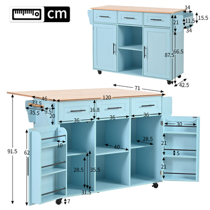 Keukenkar – Serveerwagen – Werktafel – Eettafel – Opbergkast – Uitklapbaar Werkblad – Houtnerf Afwerking – 139×46(71)×91,5 cm – Mobiel Met Wieltjes Of Stevig Houten Onderstel – Veelzijdige Keukenopslag