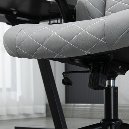 Ergonomische Bureaustoel – Kantoorstoel – Draaistoel – Bureaustoel Thuis – Werkstoel – Handmatig Kantelmechanisme – Verstelbare Armleuningen – Zachte Bekleding – Zonder Elektriciteit