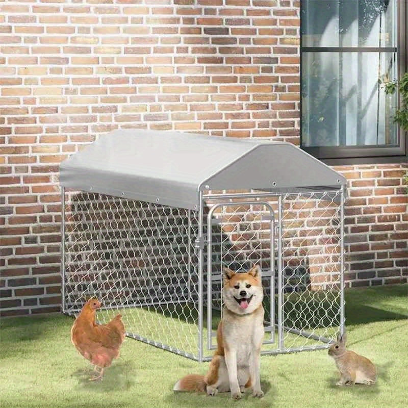 Outdoor kennel with roof for dogs 200x100x125cm suitable for small and medium dogs provides independent activity and resting space stable structure easy to install