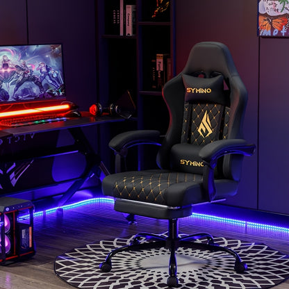 Gamingstoel – Gamestoel – Gaming Chair – Game Stoel – Bureaustoel – Ergonomisch – Verstelbare Rugleuning – Draaibaar Met Voetensteun – Kunstleer