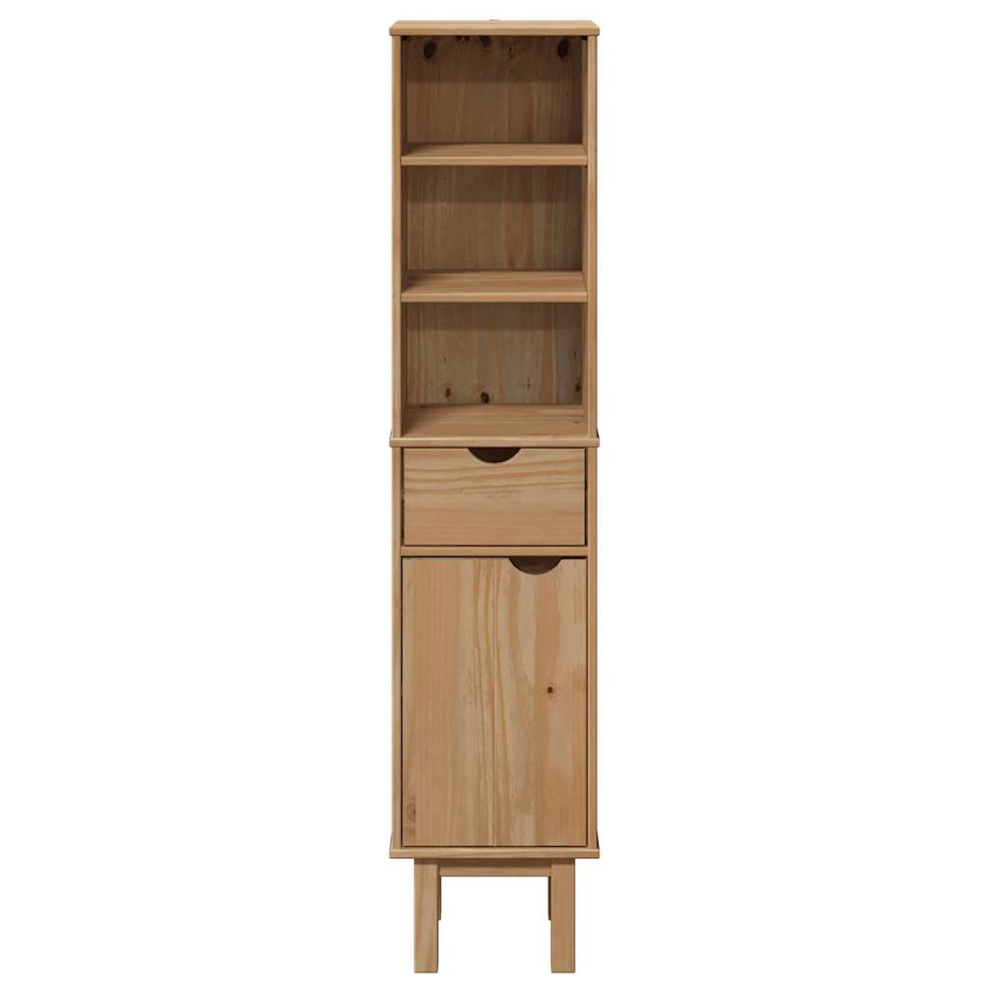 Badkamerkast – Kolomkast – Opbergkast – Wastafelonderkast – Badkamermeubel – Massief Dennehout – Compact 35x30x159 cm