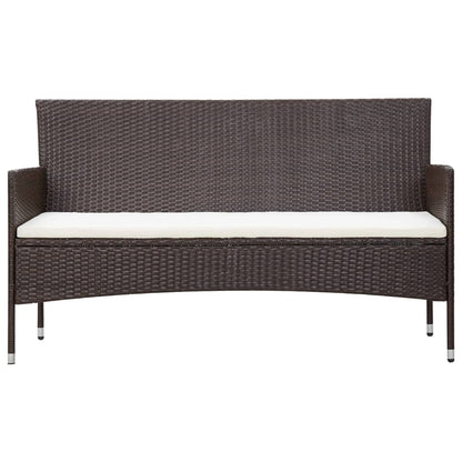 Poly Rattan Tuinset – Garden Set – Loungeset – Balkonmeubilair – Terrasmeubilair – Weerbestendig Polyethyleen Rattan – Comfortabele Afneembare Kussens – Bruin