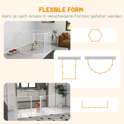 Puppy Playpen, Foldable Portable Dog Playpen, Steel Puppy Playpen, Lockable Door, Weather , Black