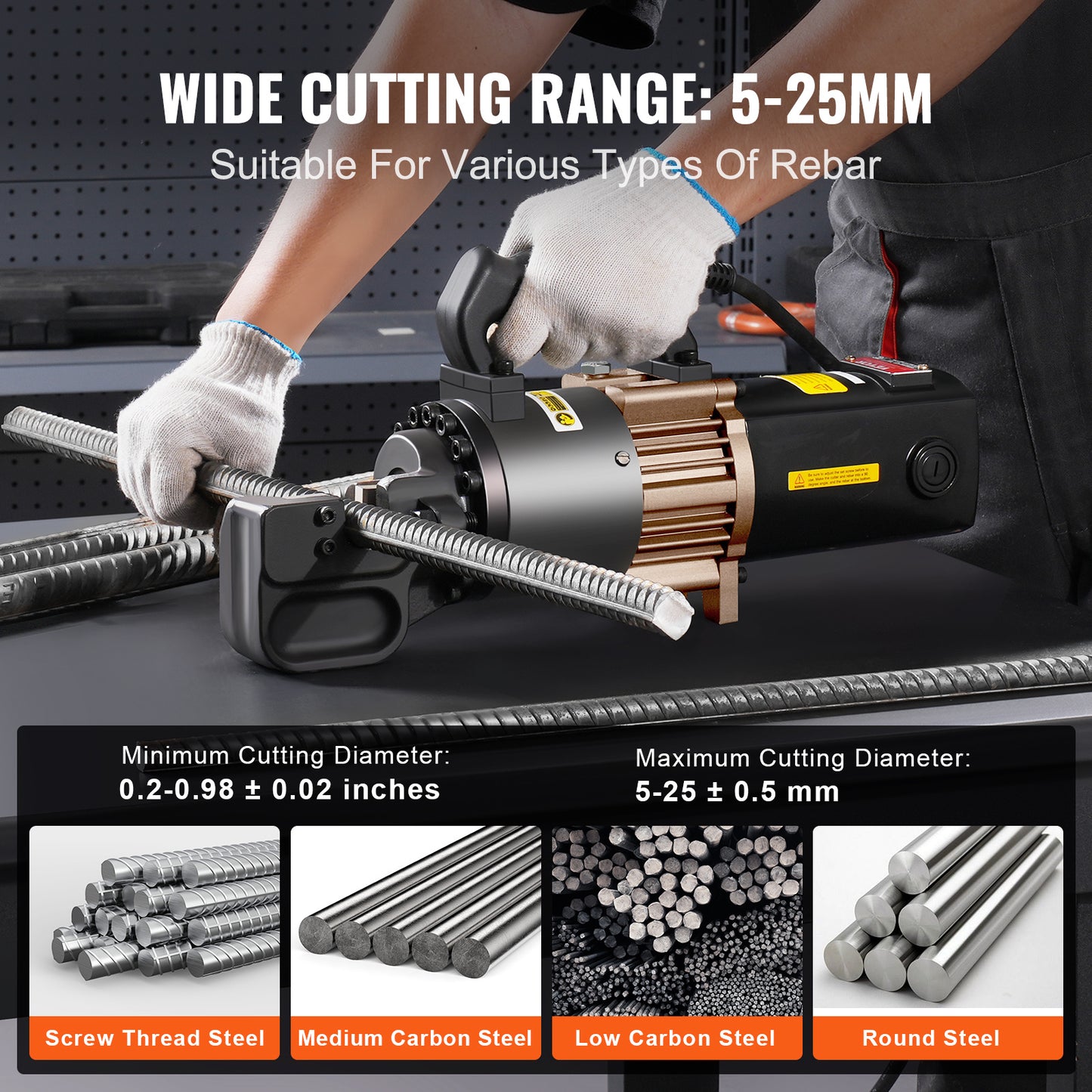 Wapensnijder – Staalstaafknipper – Betonijzersnijder – Hydraulische Knipper – Elektrische Snijder – 2000W Motor – Snijdt Tot 25 mm Dik