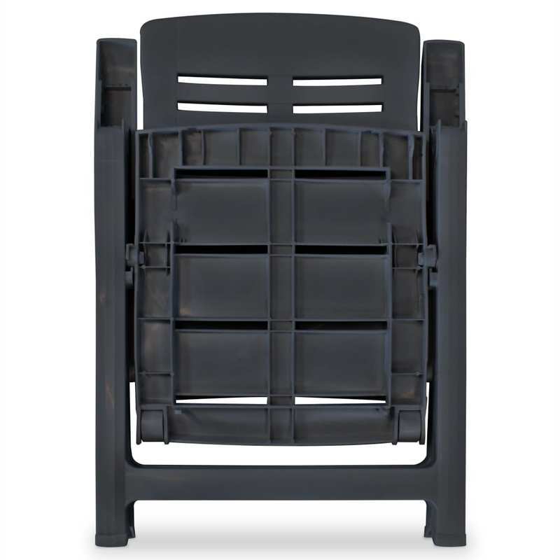 Tuinstoel – Tuinstoel – Ligstoel – Campingstoel – Loungestoel – Verstelbaar – Duurzaam Kunststof – Set van 2 – Smoke Grey