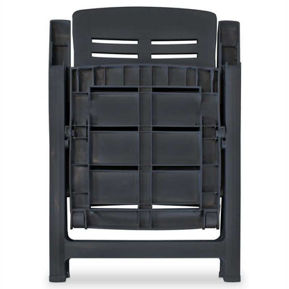 Tuinstoel – Tuinstoel – Ligstoel – Campingstoel – Loungestoel – Verstelbaar – Duurzaam Kunststof – Set van 2 – Smoke Grey