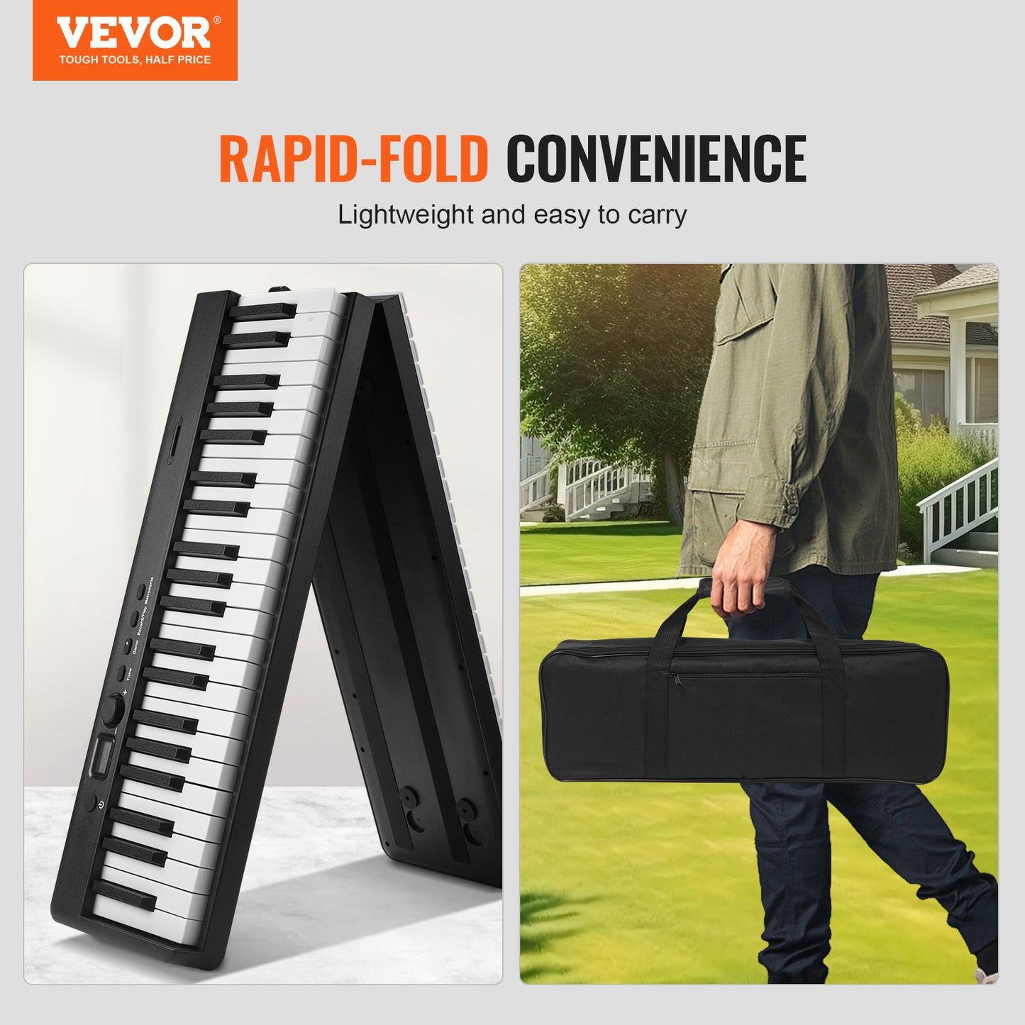 88 Toets Vouwbaar Keyboard – Draagbaar Piano Keyboard – MIDI Keyboard – Elektronische Piano – Opvouwbaar Keyboard – Bluetooth 5.0 Connectivity – Verstelbare Standaard