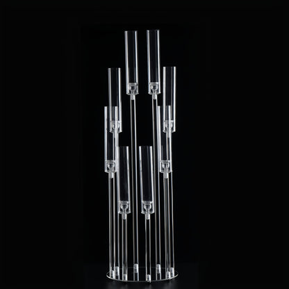 Acryl Kandelaar – Candelabra – Kaarshouder – Kaarsenhouder – Tafelkaarsenhouder – Set Van 4 Met 8 Armen – Transparant Acryl – Hoogteverschillen Voor Speels Effect
