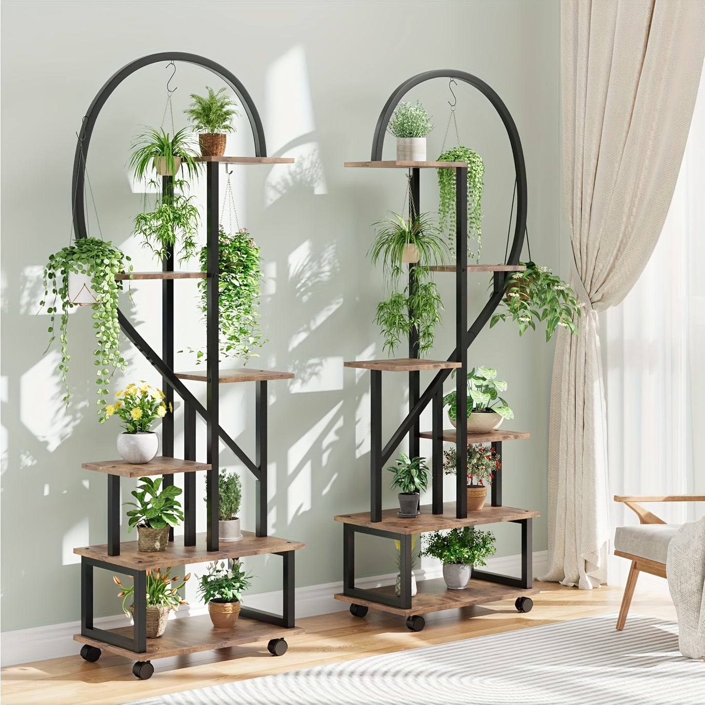 Hoekboekenplank – Boekenrek – Opbergkast – Wandplank – Boekenkast – Industrieel Metaal – 5 Lagen Met Bogen – Stevig A-Frame Design – Eenvoudig In Elkaar Te Zetten – Diepzwart
