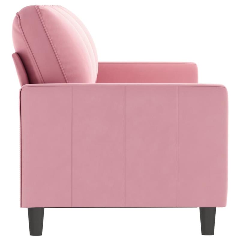 3-zitsbank – Sofa – Zitbank – Bankstel – Loungebank – Zacht Roze – Fluweel Bekleding – Stevig Houten Frame – 180 cm Breed