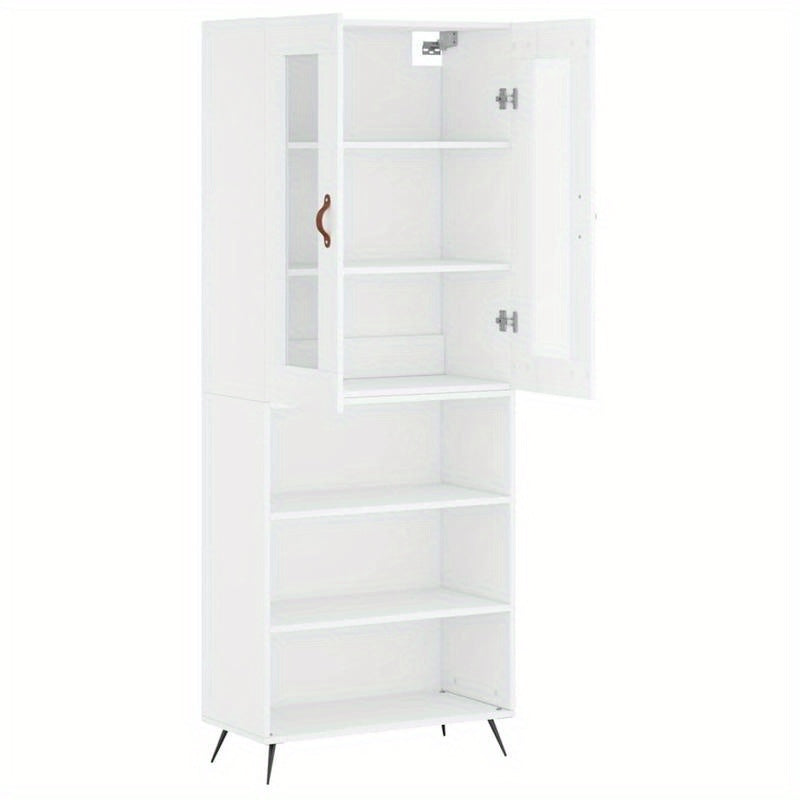 Hoge kast 69.5x34x180cm bewerkt hout wit, Haute Armoire Rangement Chambre, Armoire En Hauteur Rangement, Armoire Haute Noir Rangement, Armoire En Coinde Rangement Haute, Haute Armoire De Rangement, Armoire Rangement Menteau,