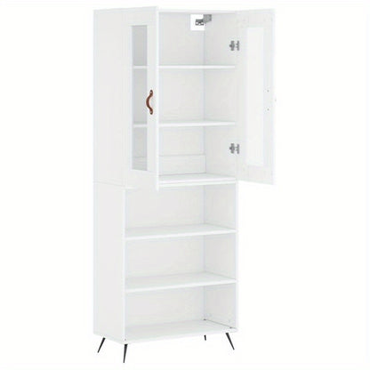 Hoge kast 69.5x34x180cm bewerkt hout wit, Haute Armoire Rangement Chambre, Armoire En Hauteur Rangement, Armoire Haute Noir Rangement, Armoire En Coinde Rangement Haute, Haute Armoire De Rangement, Armoire Rangement Menteau,