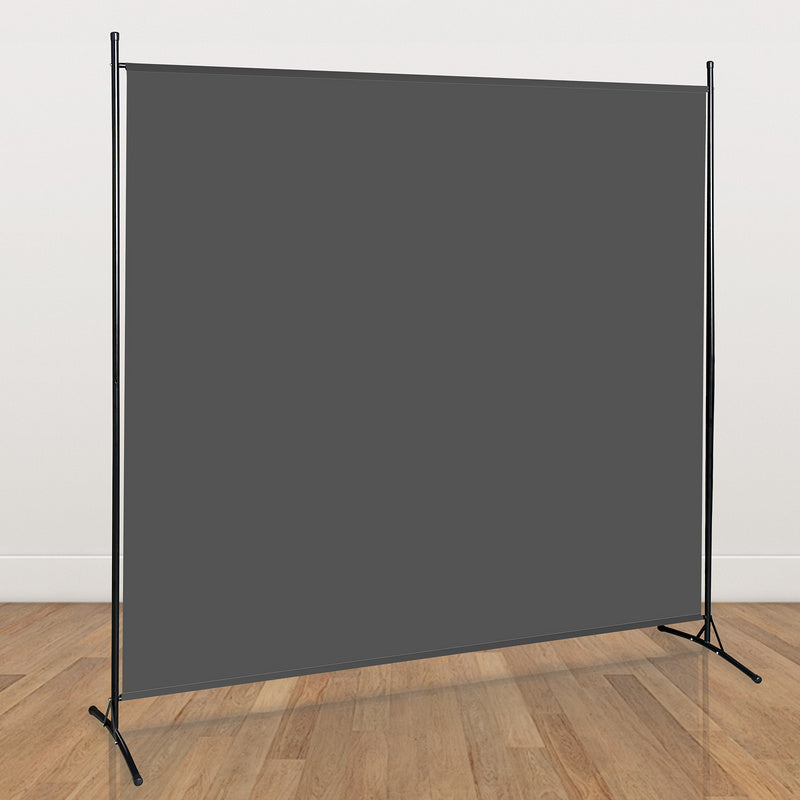 Kamerscherm – Roomdivider – Scheidingswand – Paravent – Privacy Scherm – Donkergrijs – Vouwbaar – Met Metalen Frame 180x180 cm