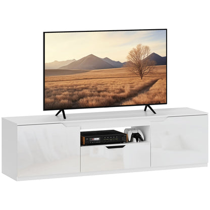 Tv-meubel – TV Kast – TV Meubel – Lowboard – Mediameubel – 160 cm Breed – Hoogglans Wit – Kabelmanagement