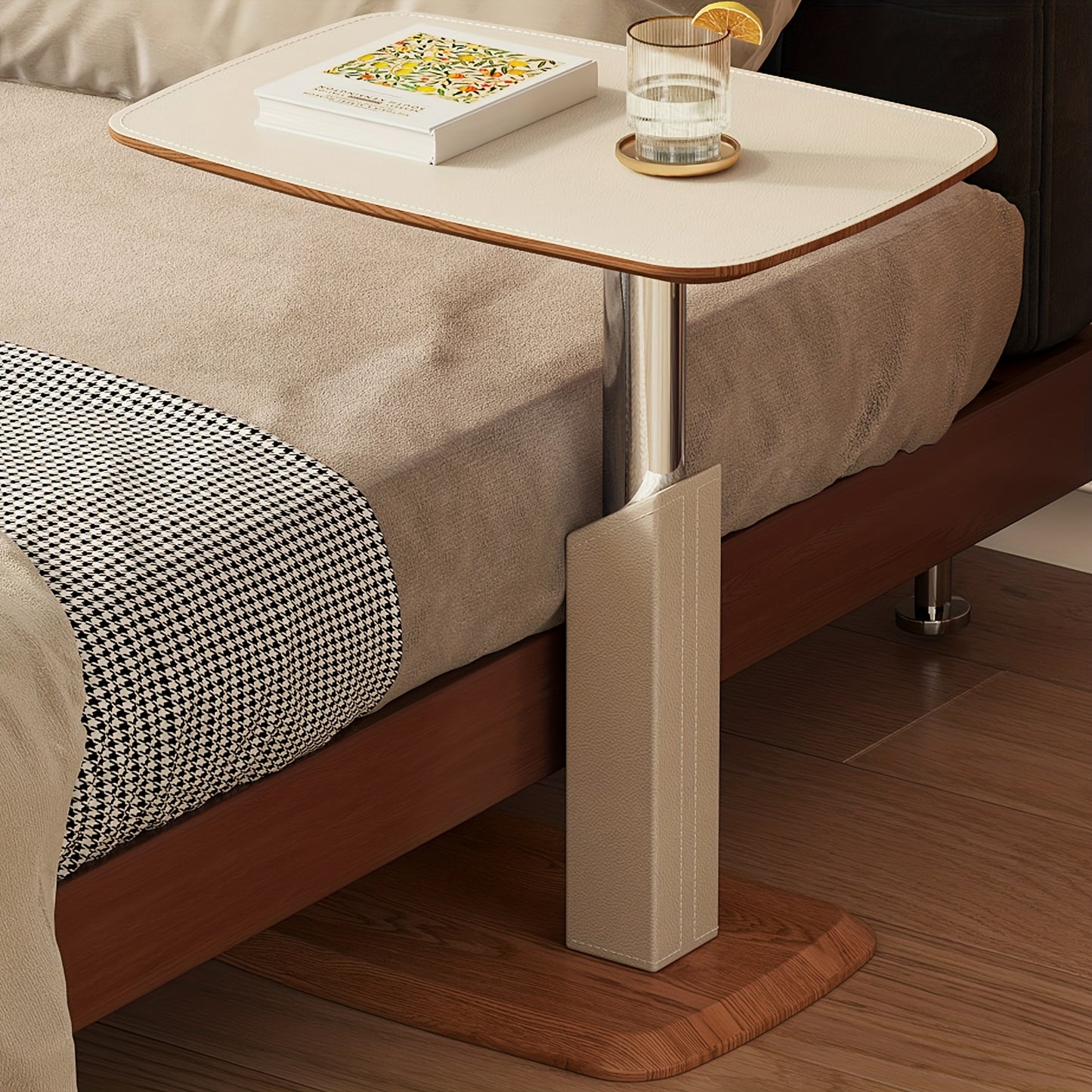 Bijzettafel – Sidetable – Nachtkastje – Banktafel – Laptoptafel – Verstelbare Hoogte 68,5 cm – 360° Draaibaar Tafelblad